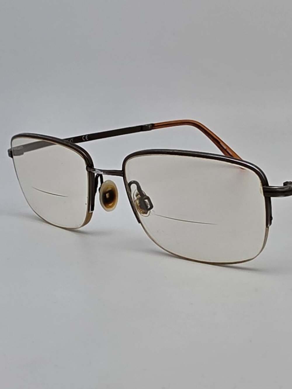 Flexon Melville 600 210 Satin Brown Semi-Rimless Eyeglasses Frame 53-18-140